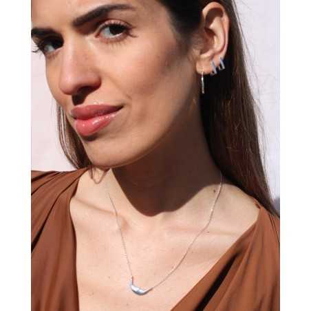 ELYRA Necklace | 925 Sterling Silver Half Moon and Face Necklace | moon
