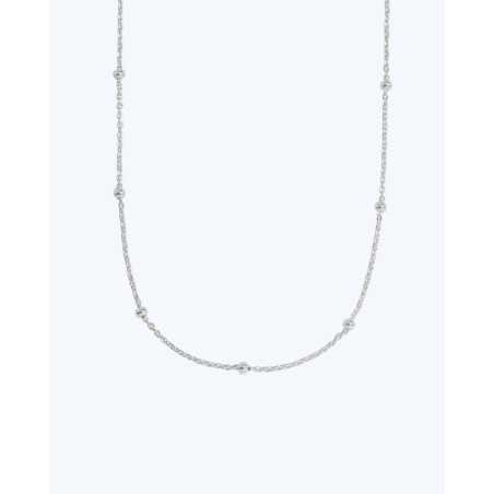 Imani Silver Chain| Cadena fina bolitas plata mujer - moon
