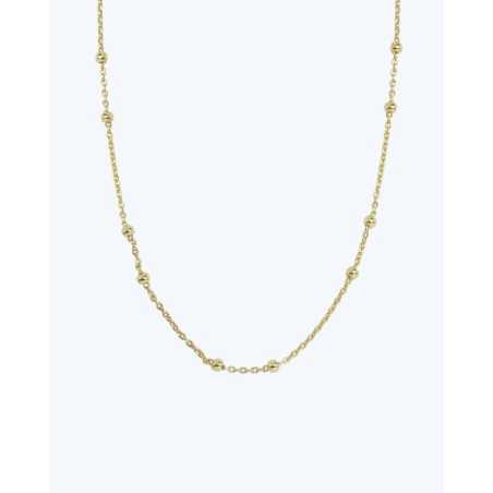 Zuri Necklace | Double Bead Silver Chain - moon