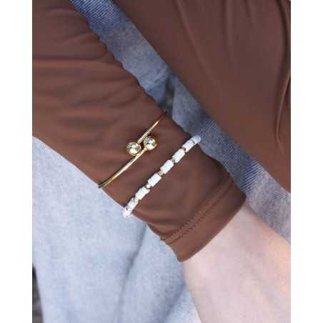 SANYI bracelet | Silver Bracelet with Howlite Stones - moon