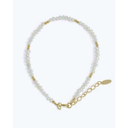 CHAKRA PEARLS gold bracelet | Gold plated Sterling Silver with Pearls - moon