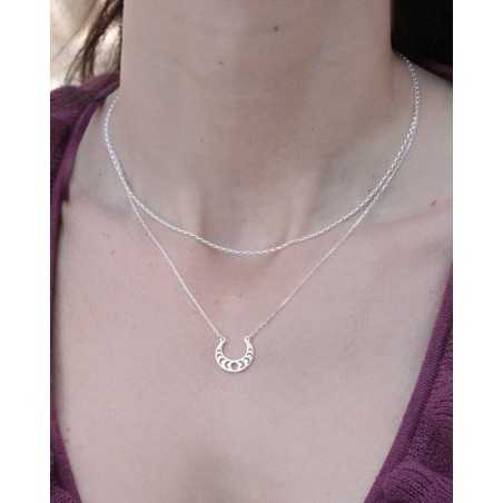 Collar Zawadi| Cadena fina básica plata mujer - moon
