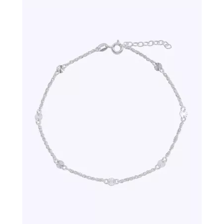 SHIM Anklet | 925 Sterling Silver Single Chain Anklet - Moon