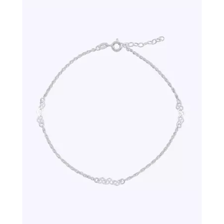 Tobillera DUJI | Tobillera Plata 925 con Corazones Diseño Moderno - moon