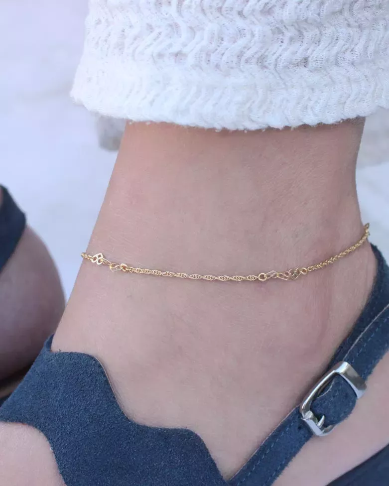 DUJI Anklet | 925 Silver Anklet with Modern Heart Design - Moon