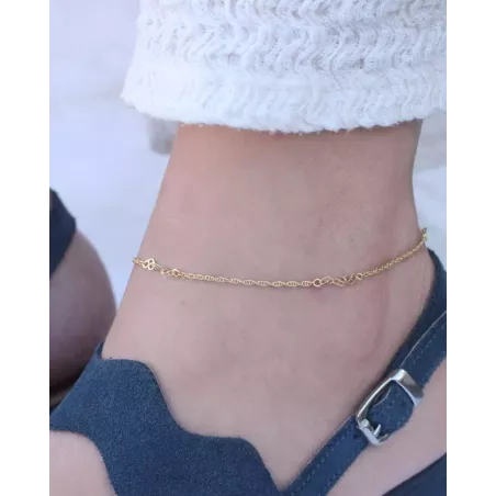 DUJI Anklet | 925 Silver Anklet with Modern Heart Design - Moon