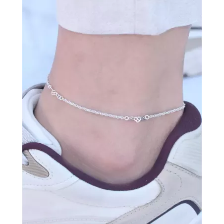 DUJI Anklet | 925 Silver Anklet with Modern Heart Design - Moon