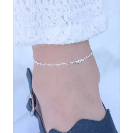 KAU Anklet | Discreet Anklet in Silver or Gold Plating with Fine Details - Moon