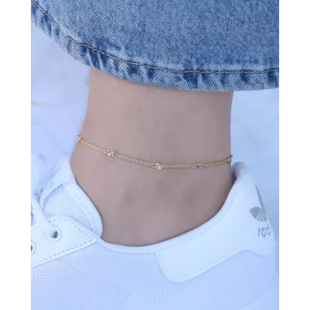 SHIM Anklet | 925 Sterling Silver Single Chain Anklet - Moon