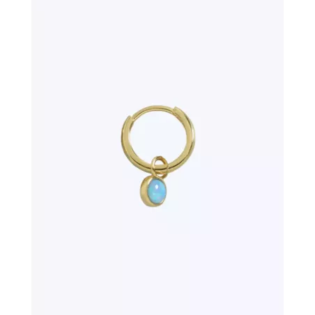 Gold Tatli Hoop | In silver with a dangling moon stone