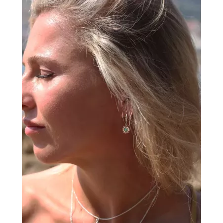 Pendientes ASUL | Pendientes Mandala con Turquesa en Plata - moon