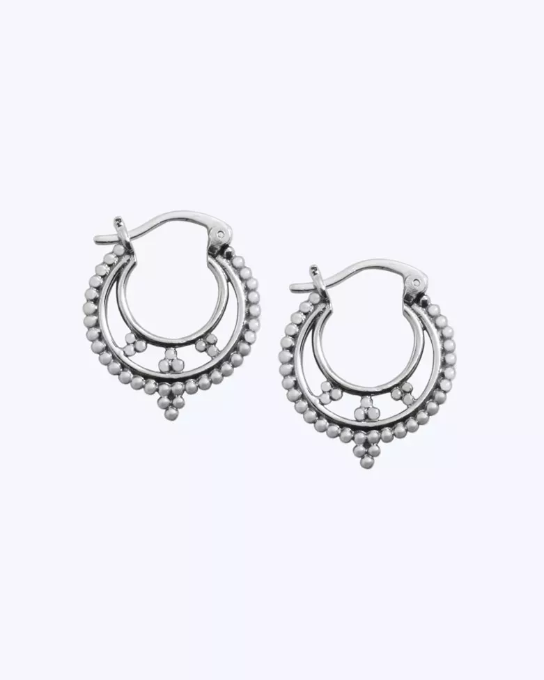 NINA Earrings | Small Boho-Style Hoops - Moon