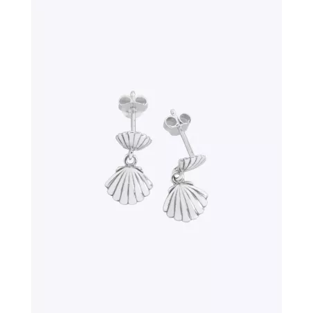 DAGAT Earrings | Unique Shell-Shaped Jewelry in Silver - Moon