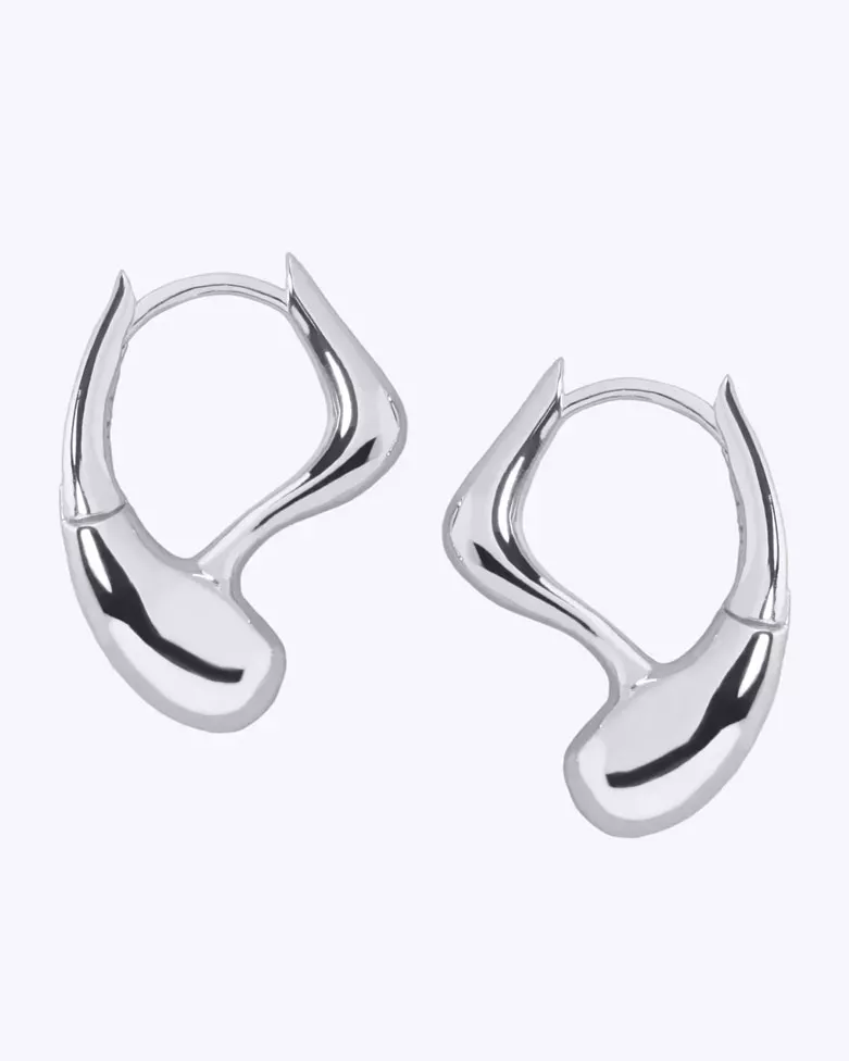 ORLA Earrings | Silver with a modern design and comfortable clasp - Moon