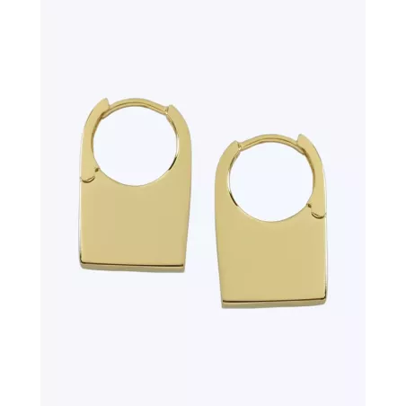 YARA Gold Earrings | Modern gold with a smooth rectangular design - moon