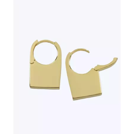 YARA Gold Earrings | Modern gold with a smooth rectangular design - moon