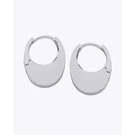 SORA Earrings | Small, minimalist sterling silver hoops - moon
