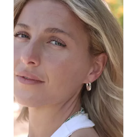 Pendientes SORA | Aros pequeños en plata de ley minimalistas - moon
