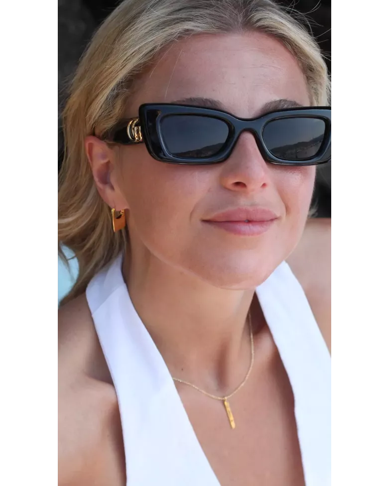 Pendientes YARA Oro | Dorados modernos con diseño rectangular liso - moon