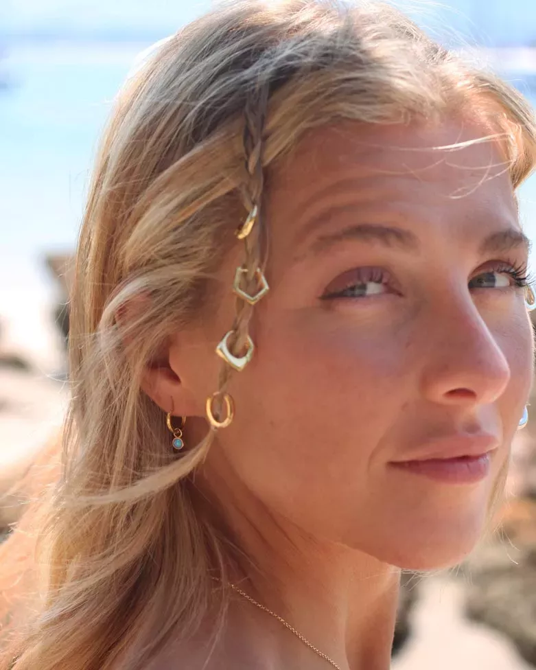 Pendientes LIRI Oro | Aros dorados con Forma geométrica - moon