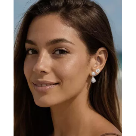 DAGAT Earrings | Unique Shell-Shaped Jewelry in Silver - Moon