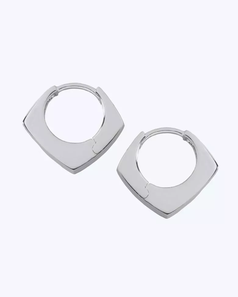 Pendientes RUMI | Aros triangulares en plata y diseño curvo - moon