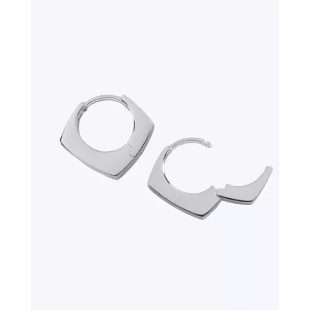 Pendientes RUMI | Aros triangulares en plata y diseño curvo - moon