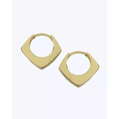 RUMI Gold Earrings | Curved Triangular Gold Hoops - Moon