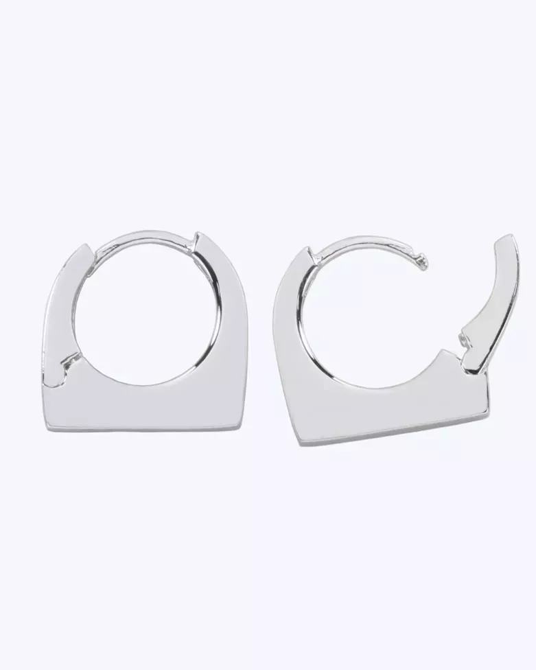 Pendientes KEVA | Aros rectangulares de plata 925 - moon