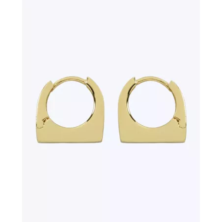 KEVA Gold Earrings | Rectangular Gold-Plated Hoops - Moon