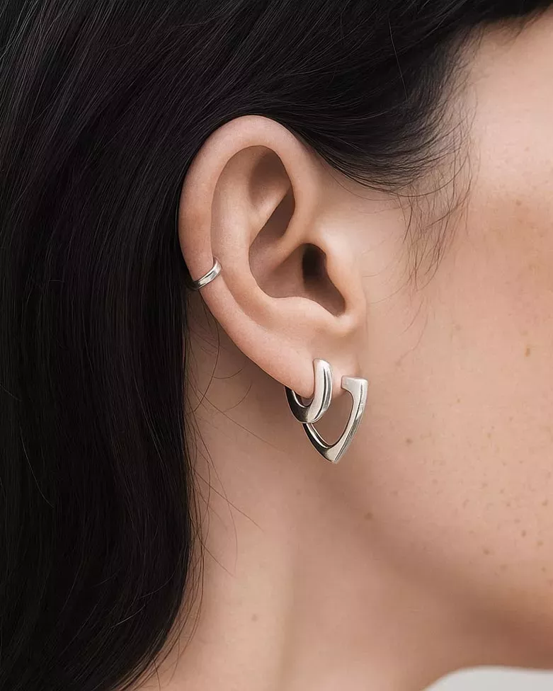 Pendientes TALA | Pendientes geométricos en plata de ley – moon