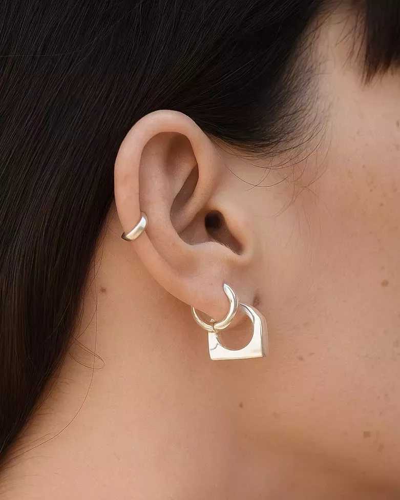 Pendientes KEVA | Aros rectangulares de plata 925 - moon