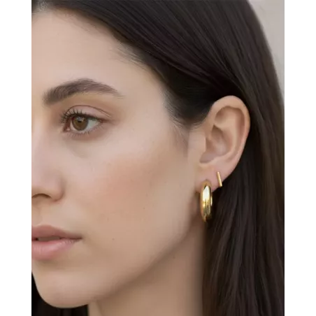 Aros KAILA Maxi Oro | Pendiente ancho de aro grueso dorados - moon