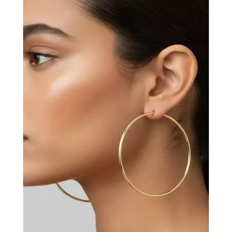 FAIDA Gold XXL Hoops | Large Gold Hoop Earrings in 925 Silver - Moon