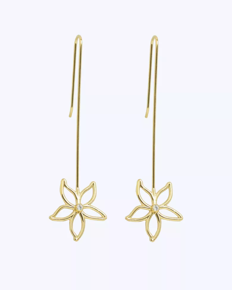 Pendientes BUNGA oro | Flor Plata Dorada Joyería Elegante - moon