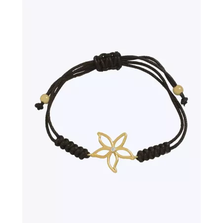 BUNGA Gold Bracelet | Gold-Plated Sterling Silver Macramé Thread Bracelet - Moon