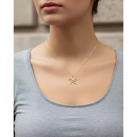 Collar BUNGA Oro | Dorado de plata de ley con colgante flor - moon
