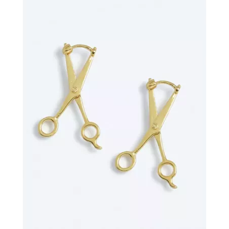 MAKAS GOLD Earrings | Scissor Shape in Gold-Plated Silver - moon