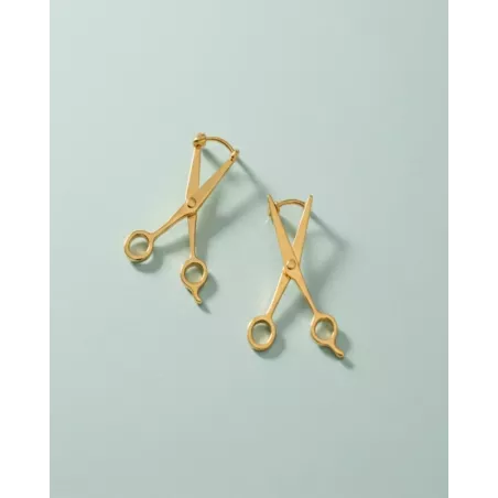 MAKAS GOLD Earrings | Scissor Shape in Gold-Plated Silver - moon