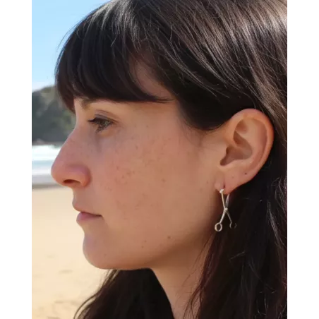 Pendientes MAKAS maxi | pendientes con forma de tijera en plata - moon