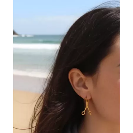 MAKAS GOLD Earrings | Scissor Shape in Gold-Plated Silver - moon