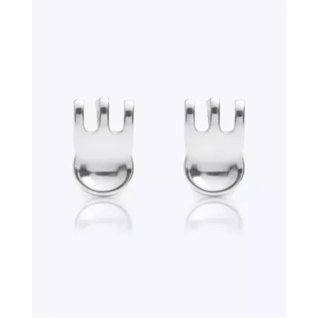 KLEM Earrings | Silver Hair Clip Earrings - Moon
