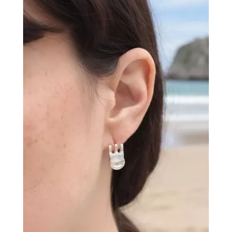 KLEM Earrings | Silver Hair Clip Earrings - Moon