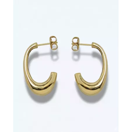 BULAK Gold Earrings | Gold-plated Silver Hoops - moon