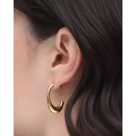 Pendientes BULAK Oro | Aros dorados de plata dorados - moon