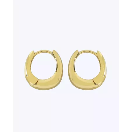 ZUMA 18k Gold Plated Hoops | Chunky Oval Earrings - moon