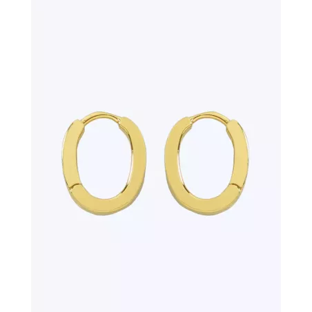 ZUMA 18k Gold Plated Hoops | Chunky Oval Earrings