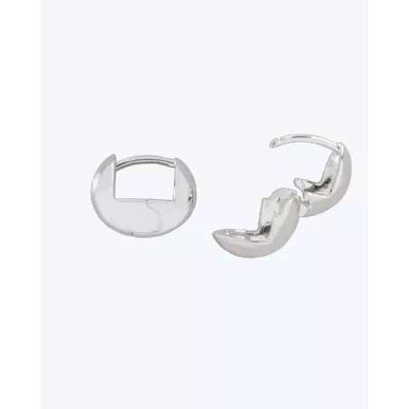 Pendientes SANA Plata | Aros Huggie Abombados - moon