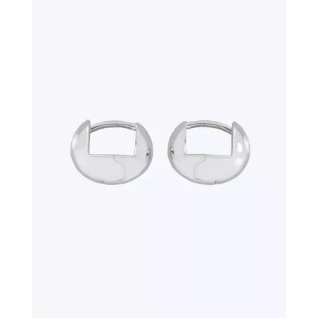 SANA Silver Huggies | Domed Chunky Small Hoops