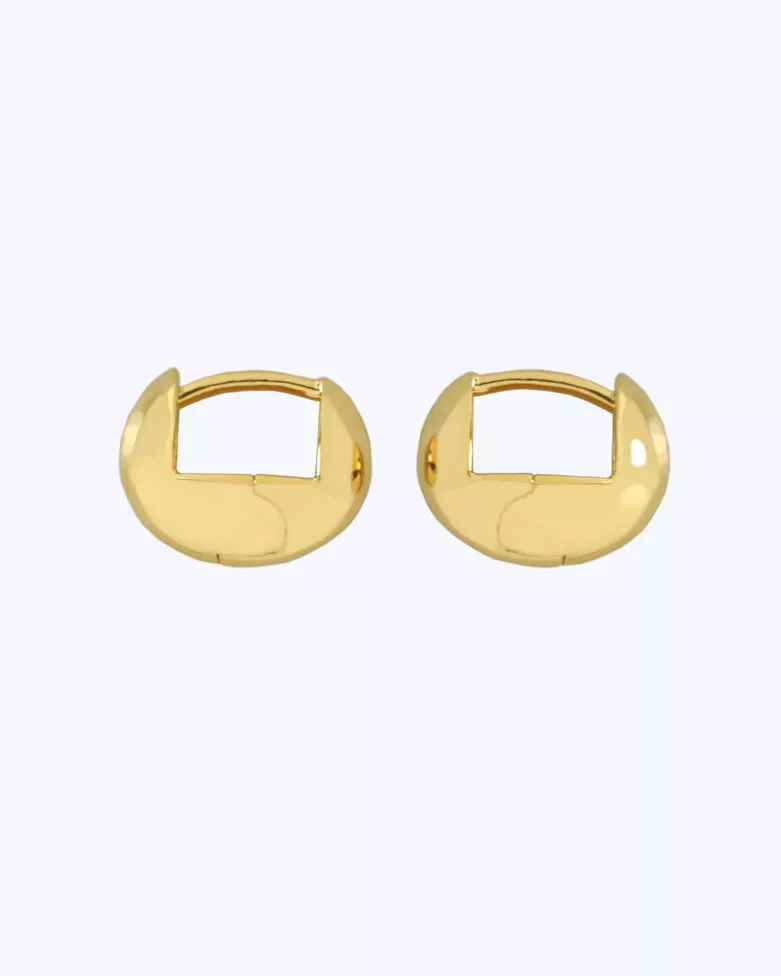 SANA Gold Huggies | Domed Chunky Small Hoops